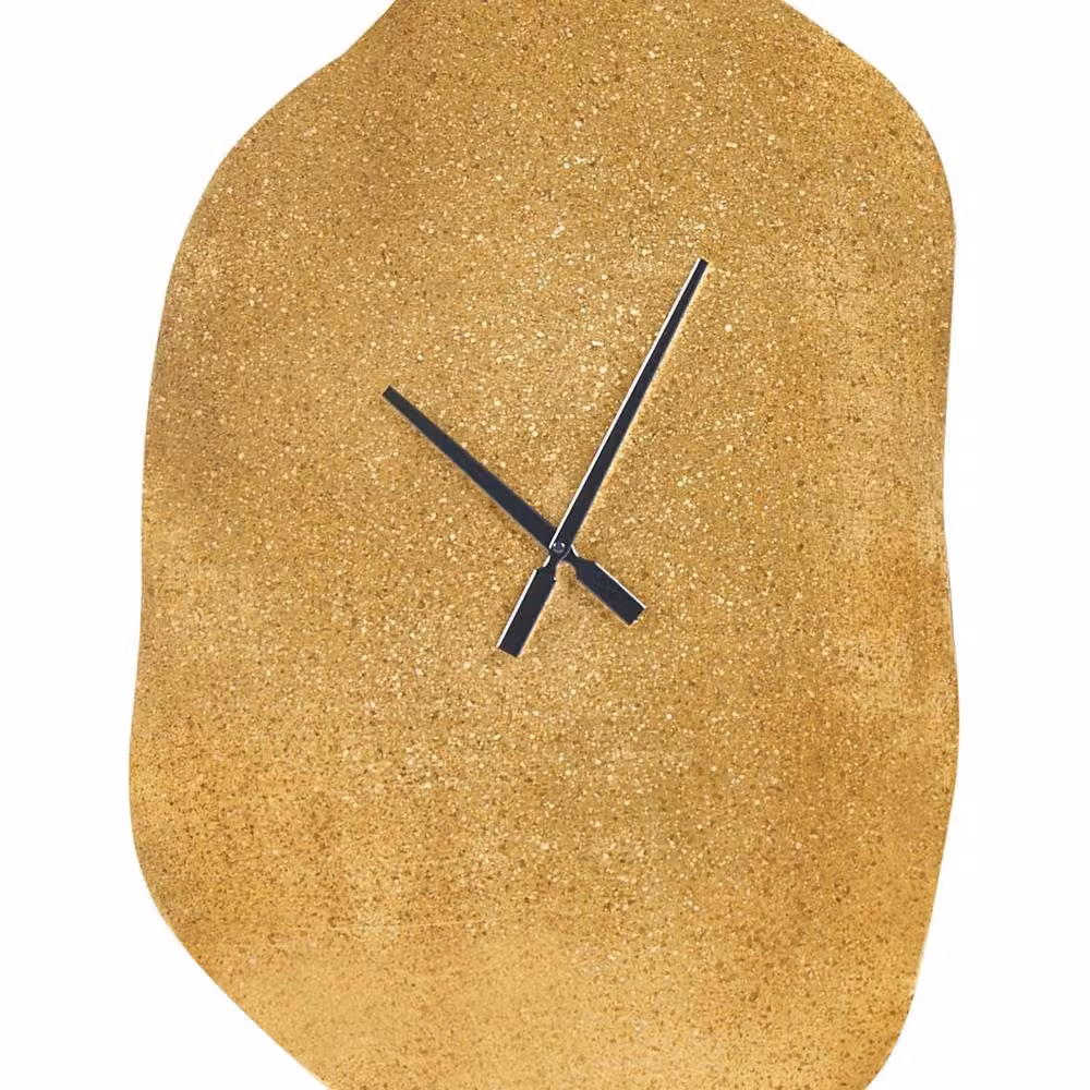 Wyld and Coco Gold and Black Metal Analog Wall Clock, W: 78 cm, H: 50 cm – 2