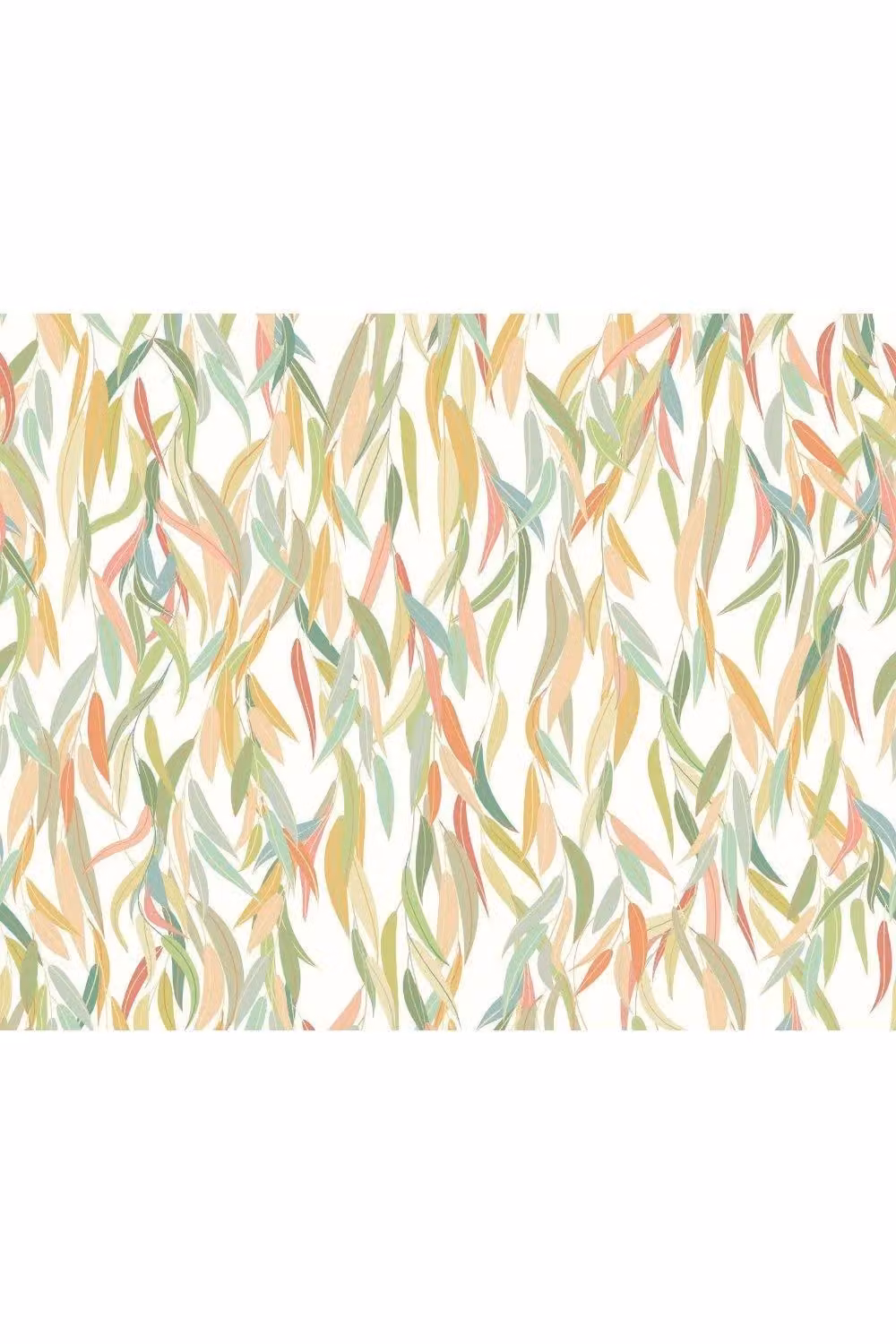 Origin Murals Willow Leaves Floral Wall Mural in Green and Multicolour, W: 350 cm, H: 280 cm – 2