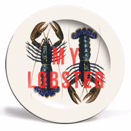 The 13 Prints My Lobster Ceramic Dinner Plate, Multicolour, Diameter: 25.4 cm