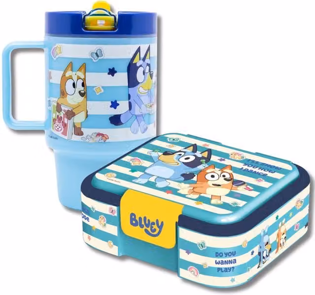 Bluey Multicolour Leakproof BPA-Free Plastic Packed Lunch Set with Compartments