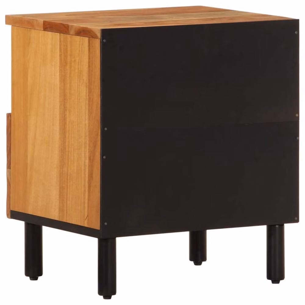 Berkfield Home Set of 2 Acacia Wood Bedside Cabinets in Brown, W/D/H: 40 x 33 x 46 cm – 5