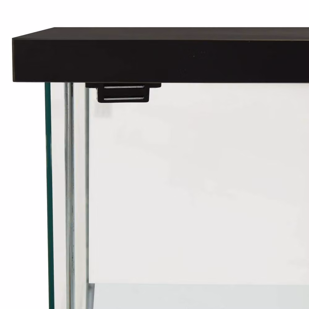 Berkfield Home Modern Black Storage Cabinet with Transparent Glass Doors – 2