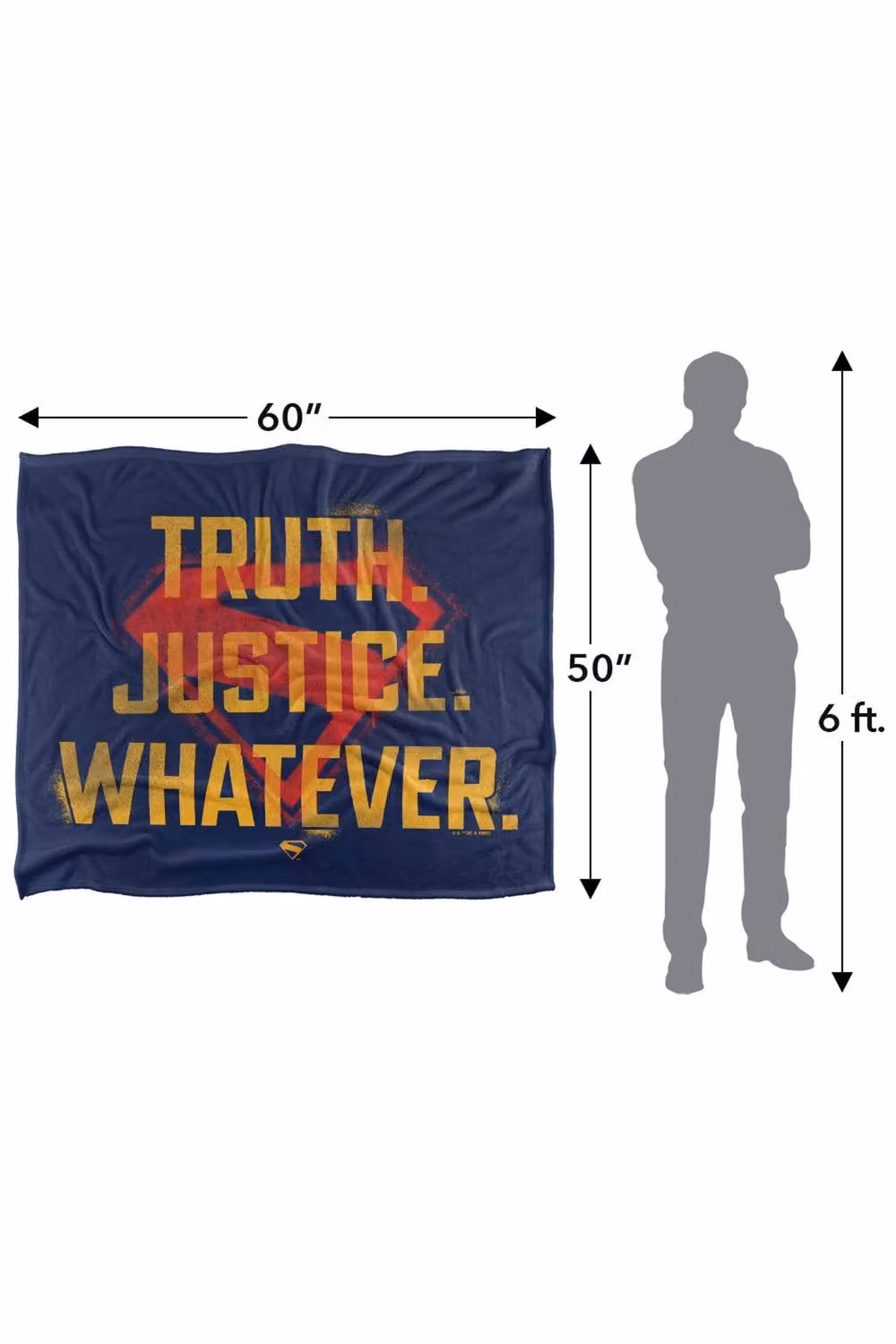 Warner Bros. Supergirl 2026 Truth, Justice, Whatever Soft Fleece Throw Blanket, Multicolour, W: 152 cm, D: 127 cm – 7