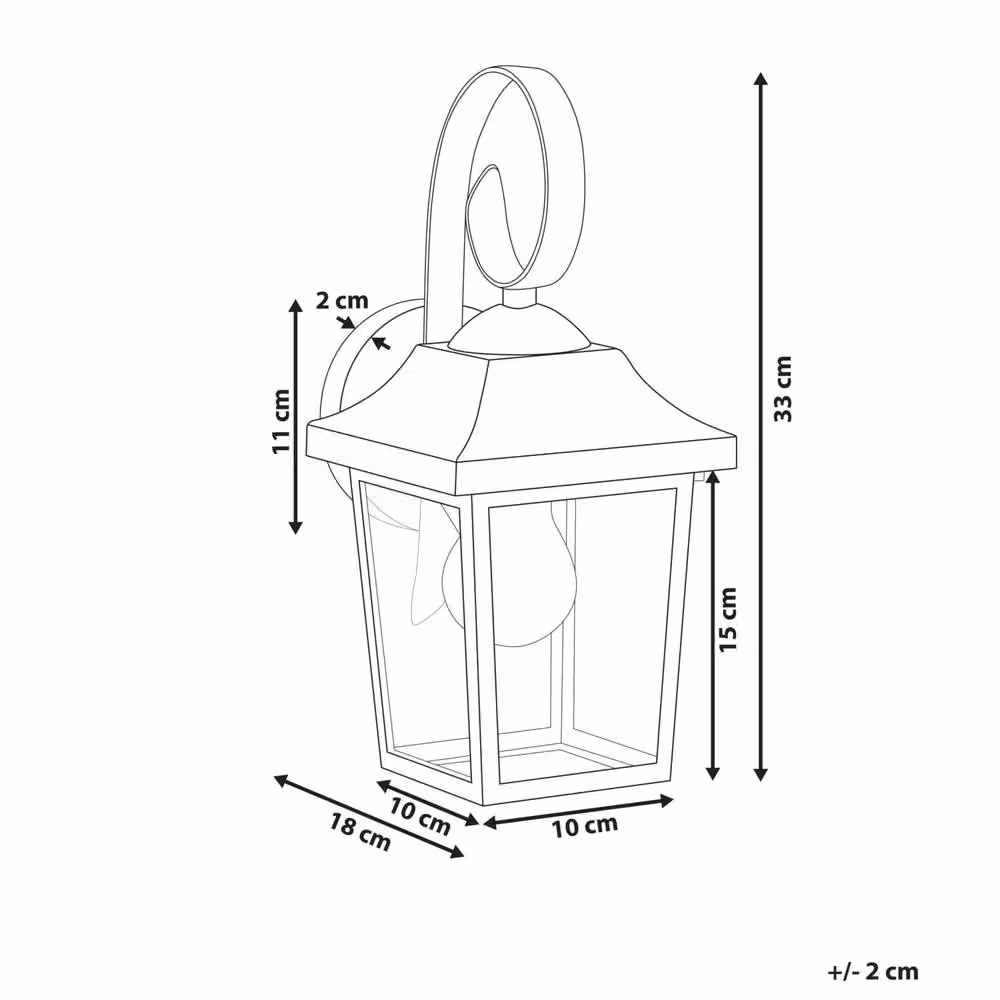 Wyld and Coco Black Metal and Transparent Glass Outdoor Wall Lantern Sconce – 3