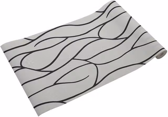 PAWNORA Black and White Striped 3D Embossed Non-Woven Wallpaper, 9.5m Roll