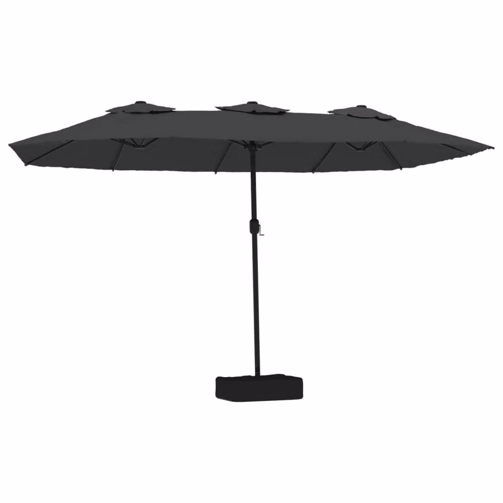 Berkfield Home Double-Head Cantilever Parasol with LEDs in Anthracite and Black, W: 449 cm, H: 245 cm – 2