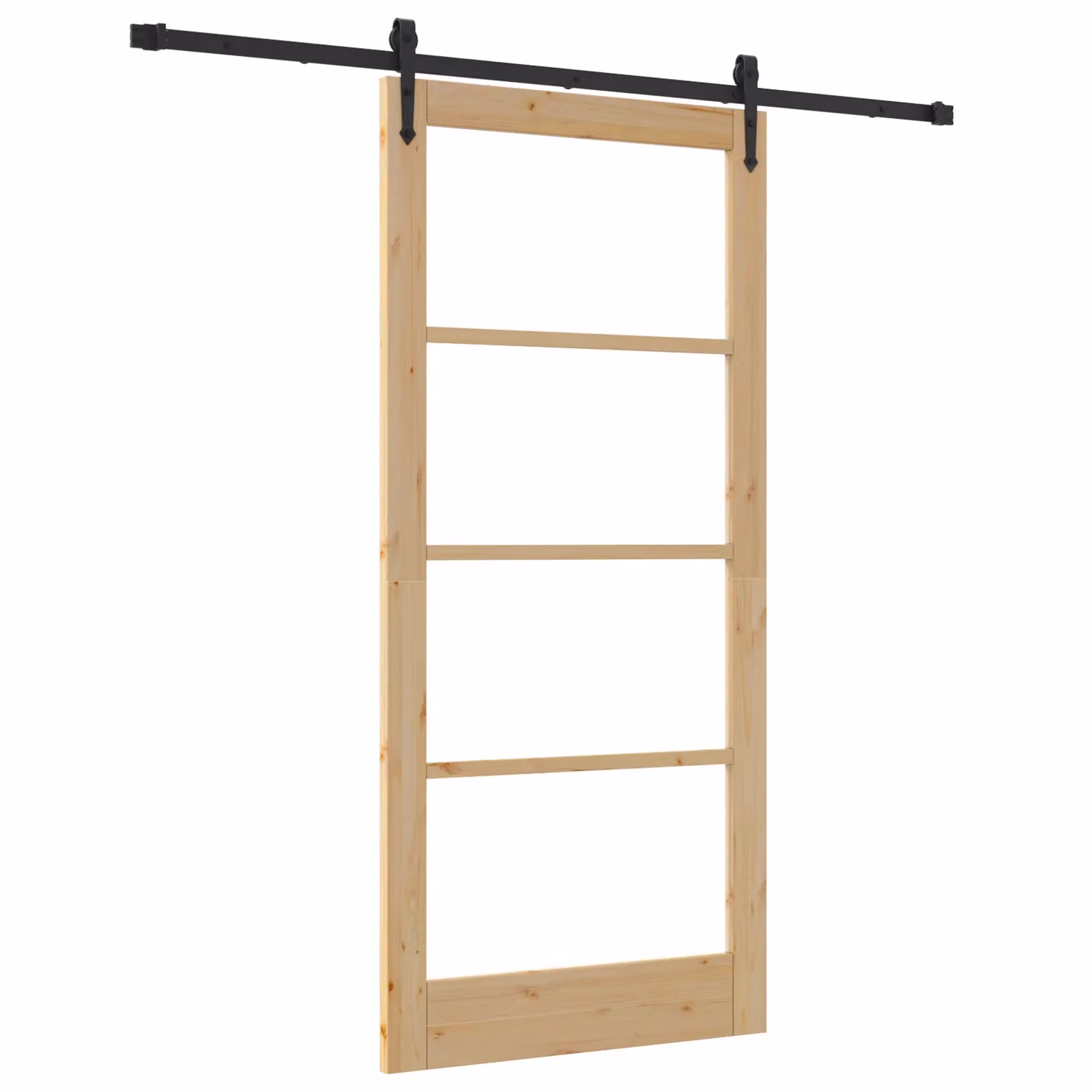 Berkfield Home Minimalist Solid Wood Pine Sliding Door with Hardware Set in Beige, W: 93 cm, H: 202 cm – 2