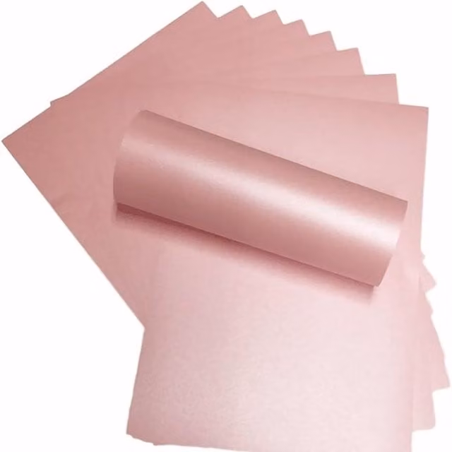 Syntego Pack of 10 Pink Satin Construction Paper, W/D/H: 30.48 x 30.48 x 0.1 cm