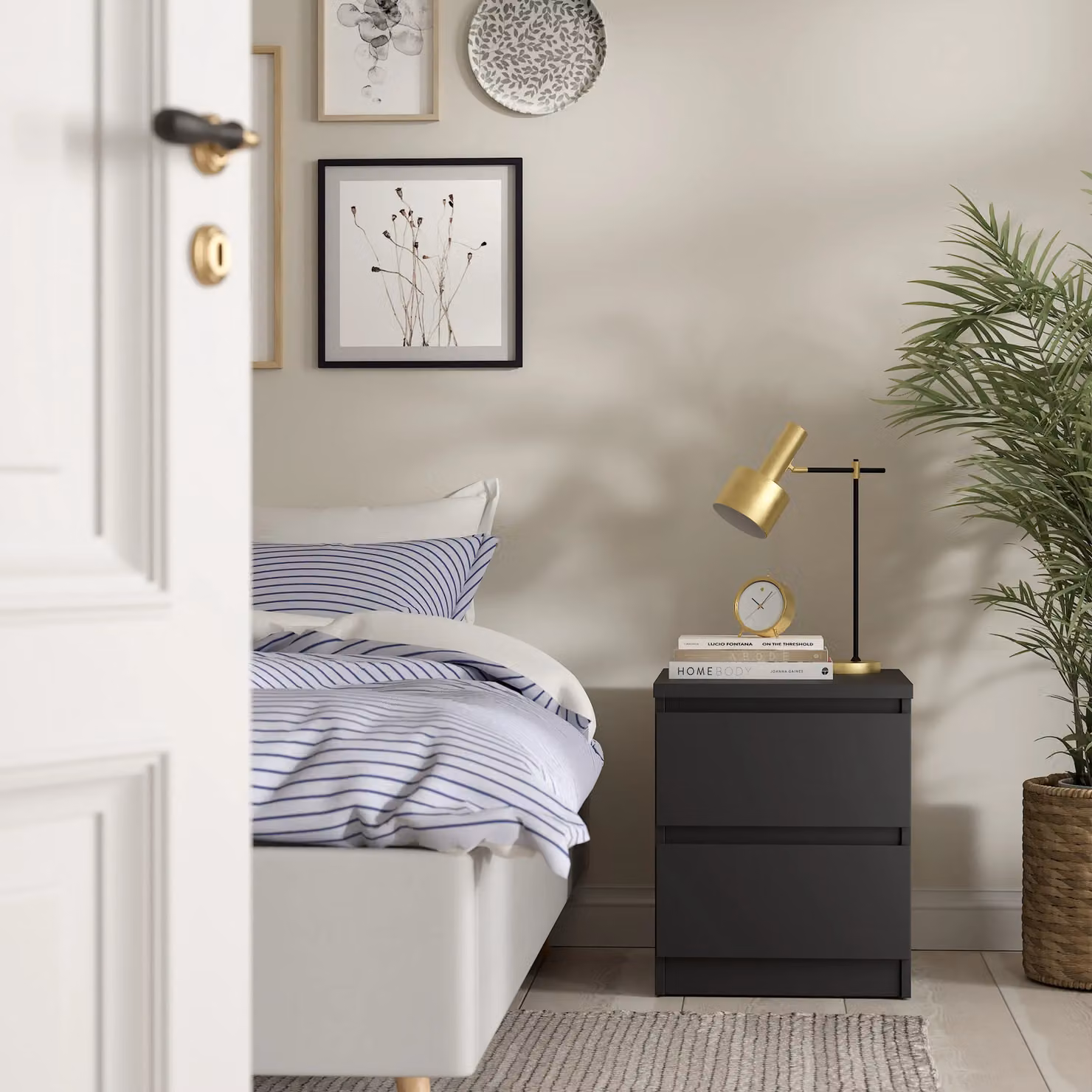 Furniture To Go Naia Scandinavian Bedside Cabinet with 2 Drawers in Black – 3