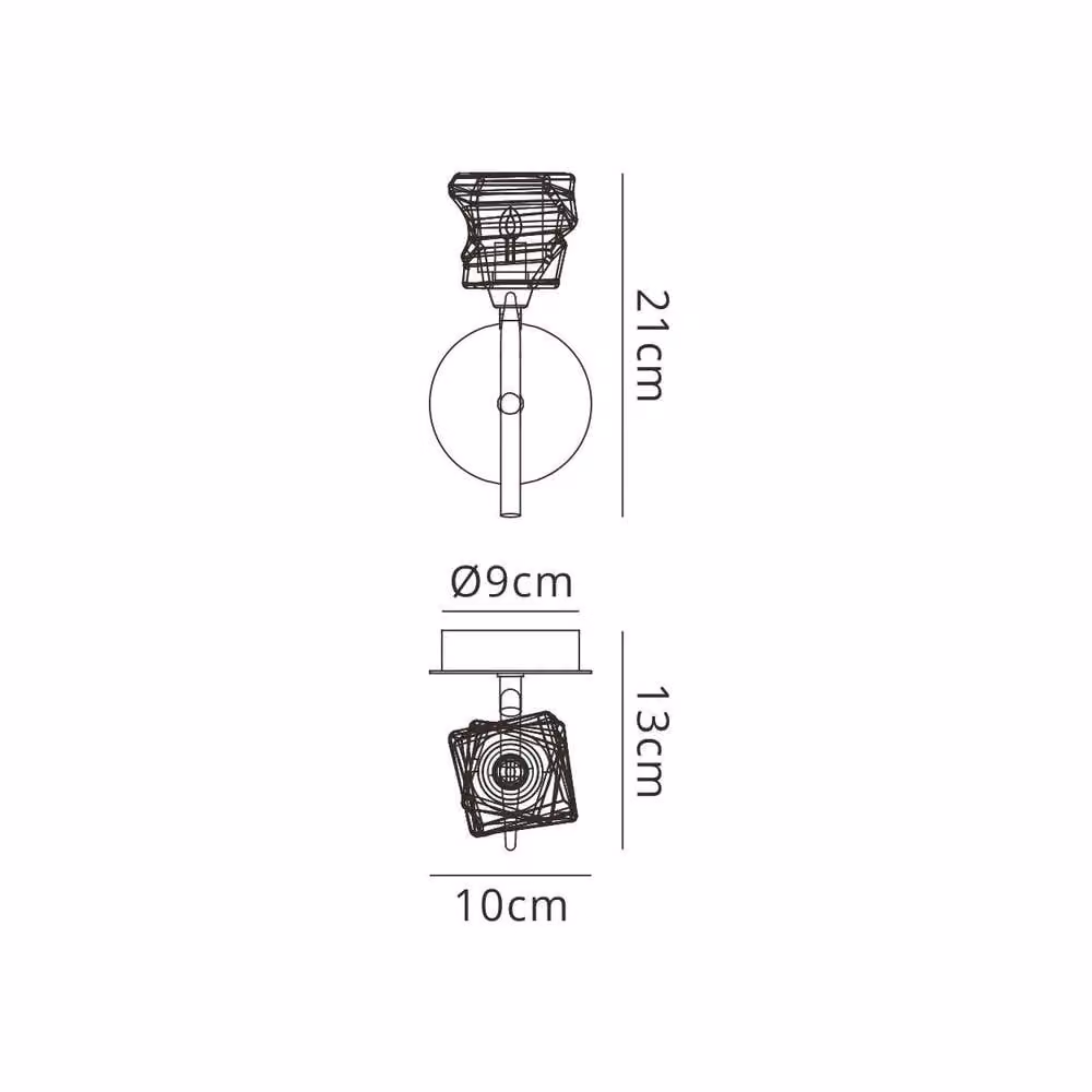 Netlighting Iku Wall Lamp with G9 Bulb in Grey and Satin Nickel – 2