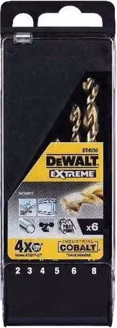 DeWalt Gold HSS Cobalt Twist Drill Bit, 6.0 mm, Pack of 6
