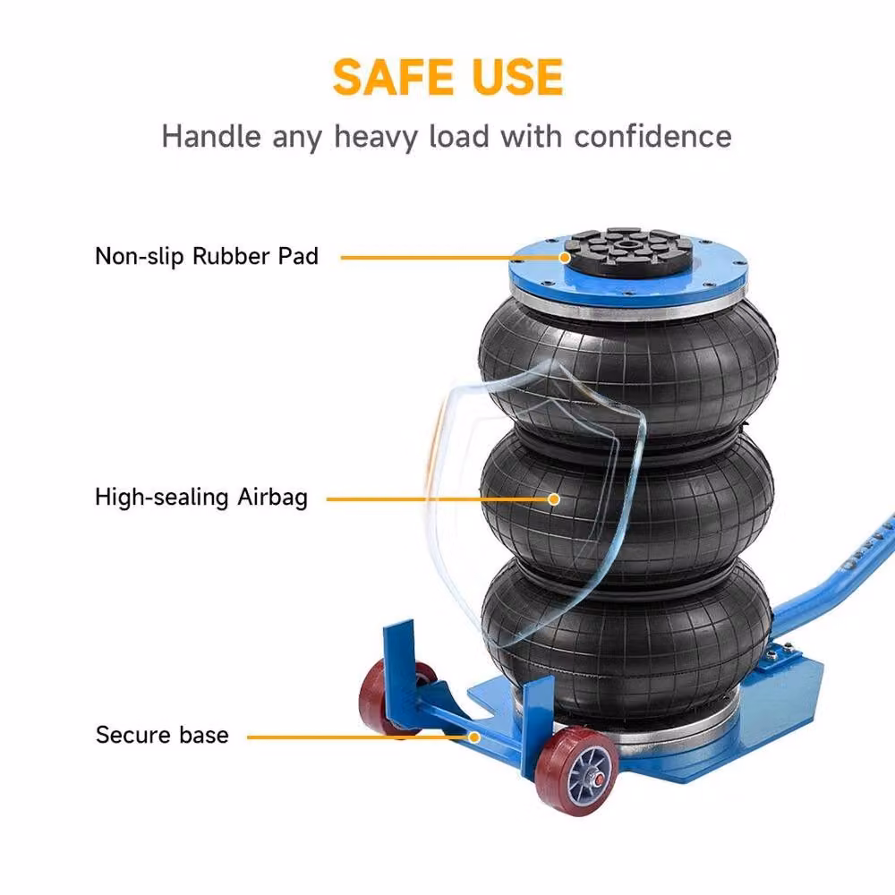 NESTLUNE 3 Ton 6600 lbs Triple Bag Air Jack in Blue, W: 10000 mm, D: 520 mm – 2