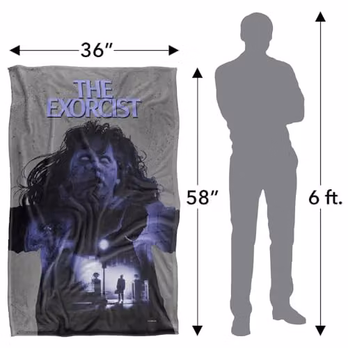 Warner Bros. The Exorcist Regan Collage Poster Super Soft Fleece Throw Blanket, Multicolour, W: 91.0 cm x D: 147.0 cm – 2
