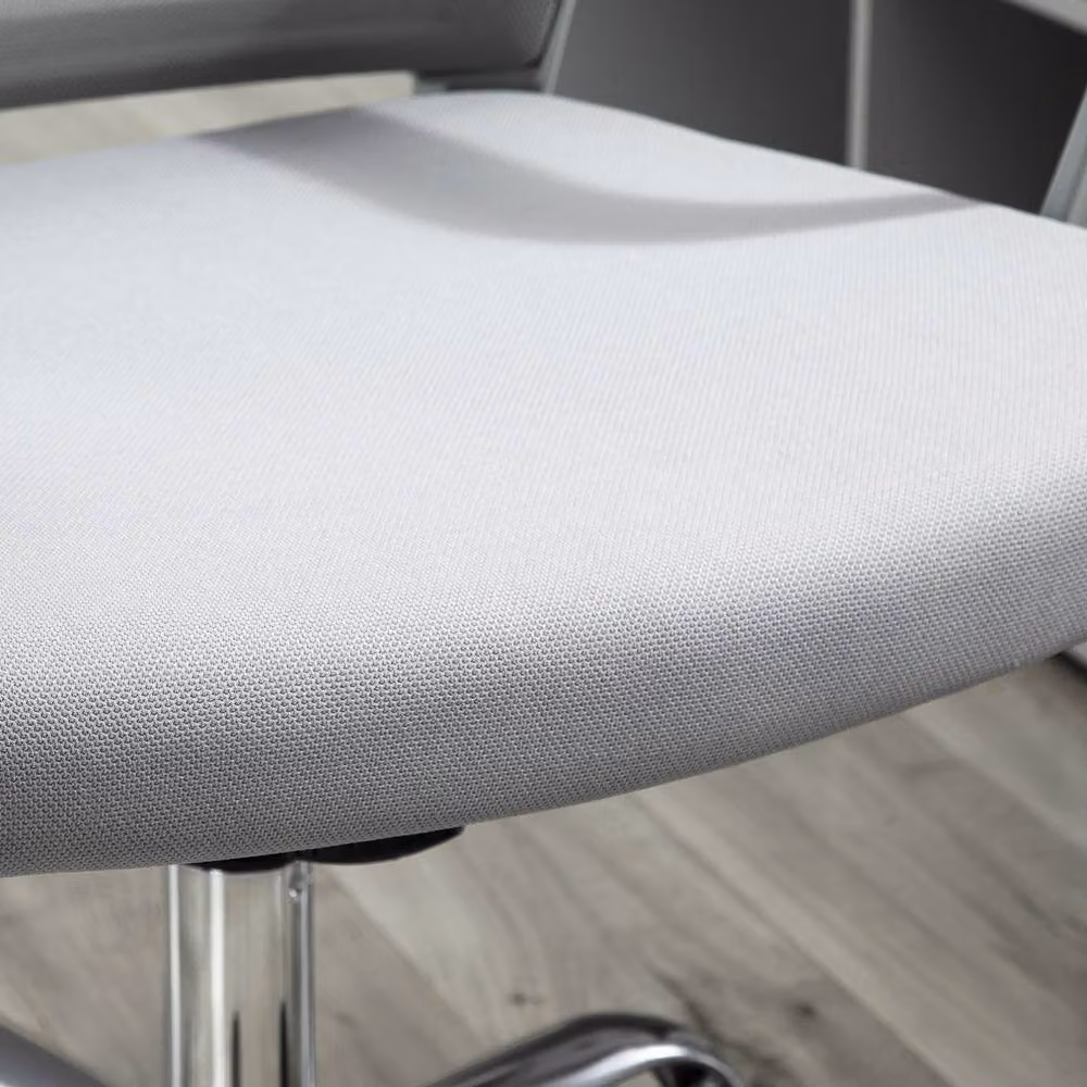 STILVORA Grey Fabric Task Chair with Armrests and Castors for Home Office – 3