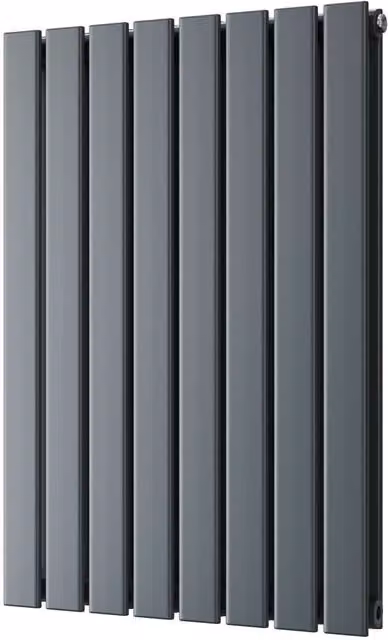 UK Radiators Typhoon Anthracite Flat Tube Horizontal Designer Steel Radiator, W: 54.4 cm, H: 80.0 cm