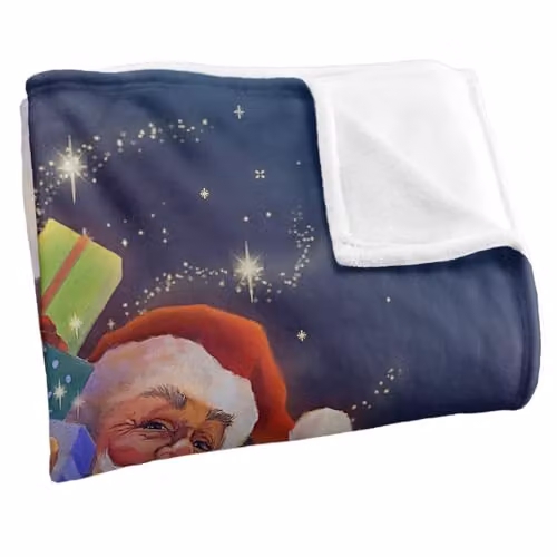 JQ Licensing Christmas Santa Chimney Magic Super Soft Fleece Throw Blanket, White and Multicolour, W/D: 152 x 127 cm – 2
