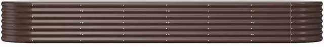 Berkfield Home Garden Powder-coated Steel Raised Bed, Brown, W: 296 cm, D: 80 cm, H: 36 cm – 1