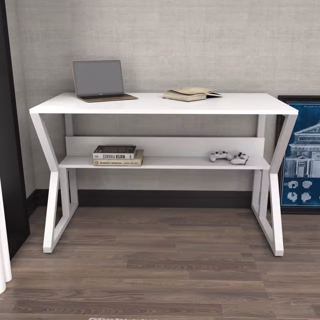 Decorotika Wake Modern Computer Desk in White – 1