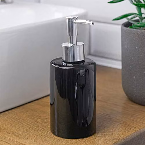 Harbour Housewares Black Ceramic Soap Pump Dispenser, 280ml – 1