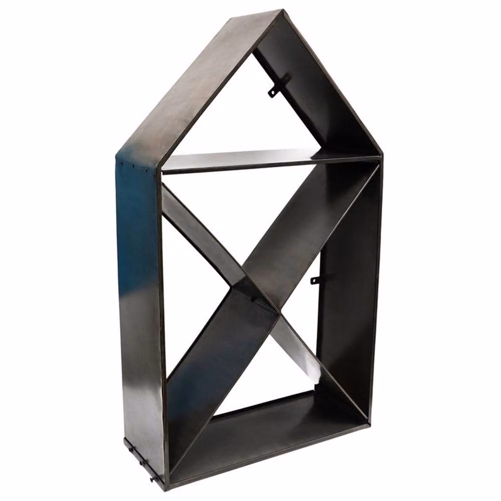 Lemon Pavilion Modern Metal Log Storage in Black, W70 x D30 x H125 cm – 2