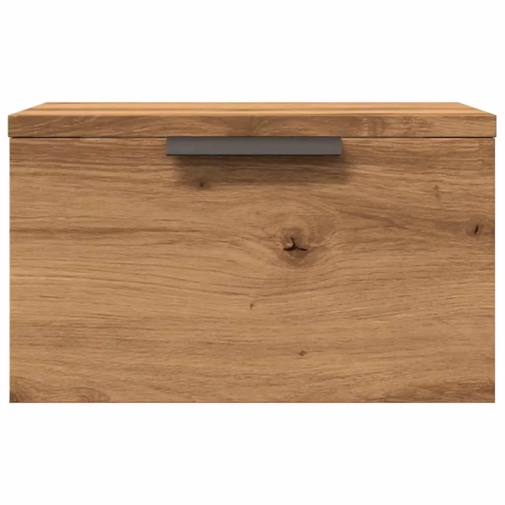 Berkfield Home Artisan Oak Wall-mounted Bedside Cabinets, 2 Pack, Brown, W/D/H: 34 x 30 x 20 cm – 1