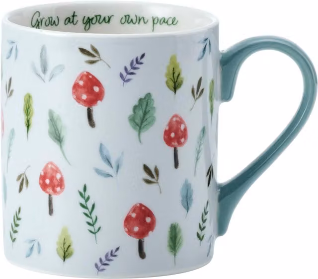 Mikasa Mushroom Floral Porcelain Mug, 280ml, Green