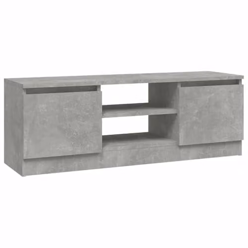 vidaXL TV Cabinet with Door in Concrete Grey, W: 102 cm, D: 30 cm, H: 36 cm