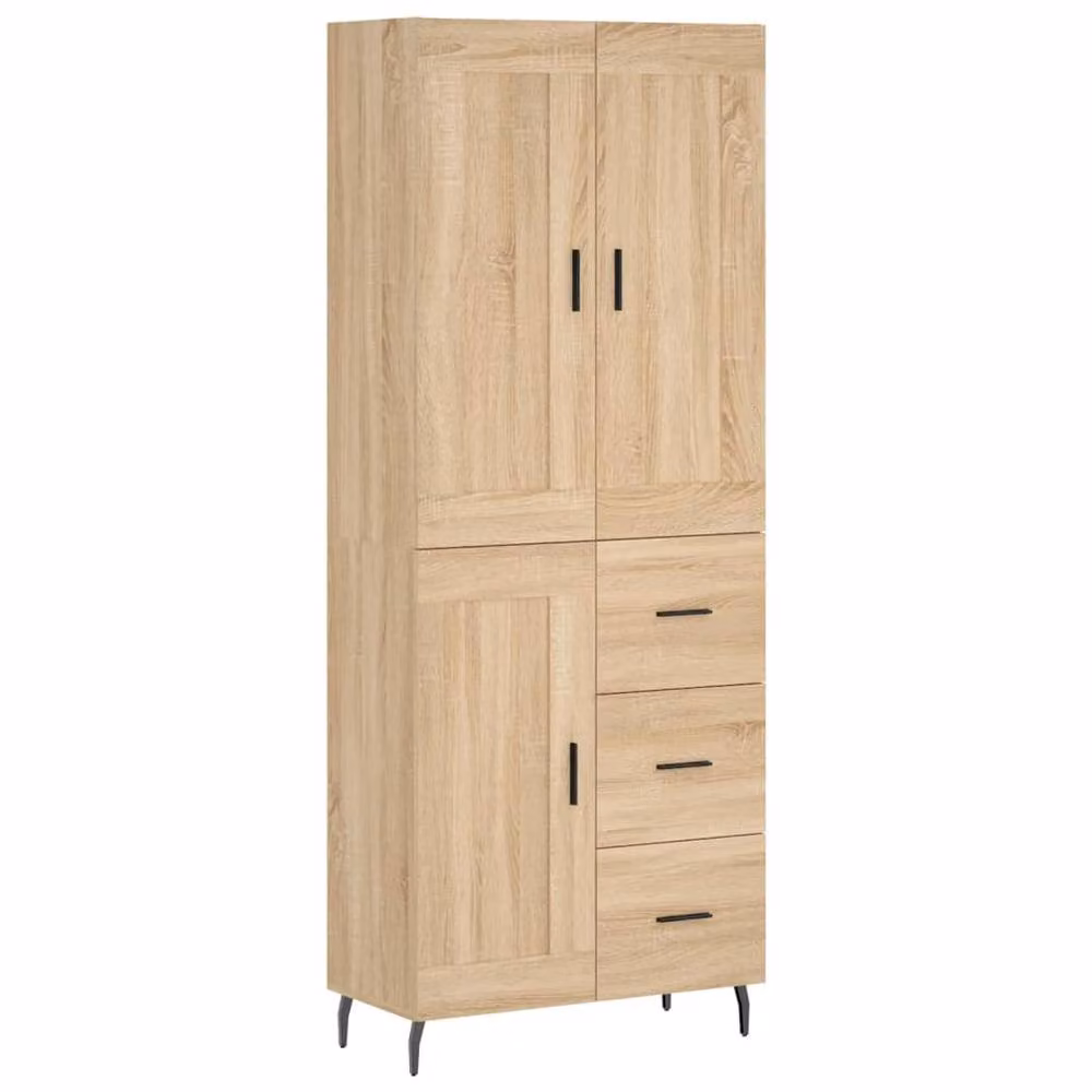 Berkfield Home Sonoma Oak Highboard in Light Brown, W/D/H: 69.5 x 34 x 180 cm – 2