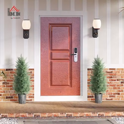 HOMCOM Set of 2 Green UV Resistant Artificial Cypress Trees, Height: 90 cm – 2