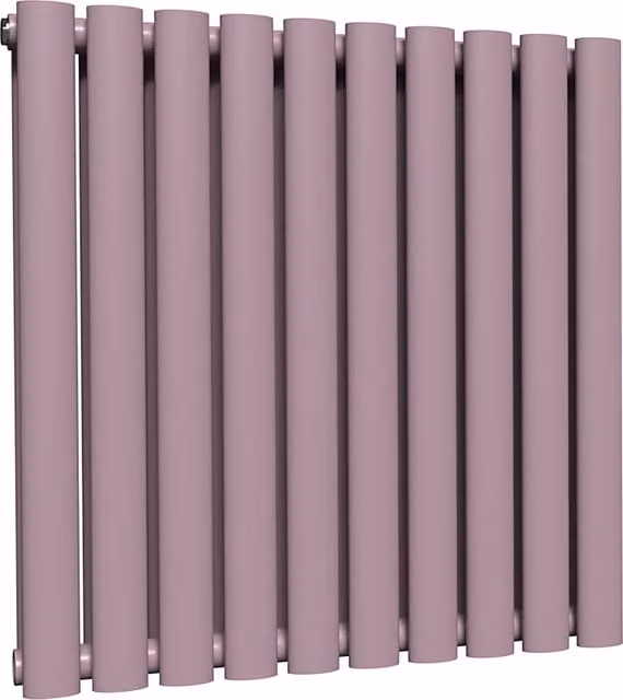 Lux Heat Oval Horizontal Double Radiator in Lavender Mist, W: 60 cm, H: 54 cm