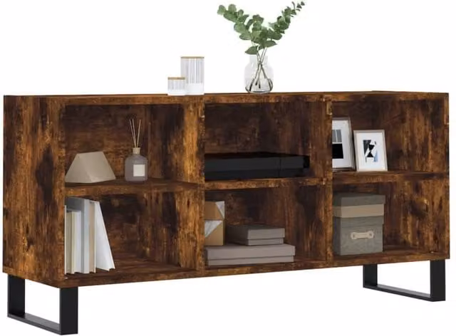 Berkfield Home Smoked Oak TV Cabinet in Brown, W/D/H: 103.5 x 30 x 50 cm – 1