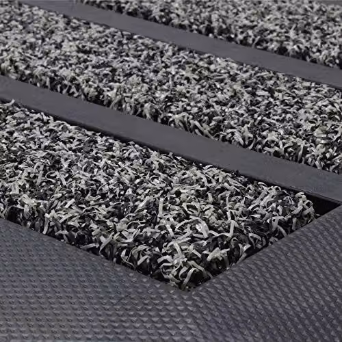 JVL Dirt Stopper Pro Rectangular Scraper Entrance Door Mat, Grey, W/D/H: 75 x 45 x 5 cm – 3