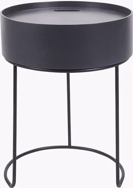 Pacific Lifestyle Hugo Scandinavian Wood and Metal Storage Table in Grey and Black