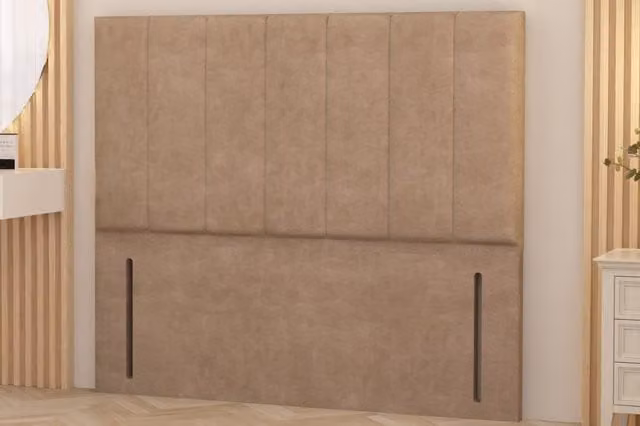 Somnior Austin Plush Velvet Upholstered Divan Headboard in Beige, Single