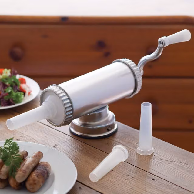 KitchenCraft Stainless Steel Round Sausage Maker in Silver