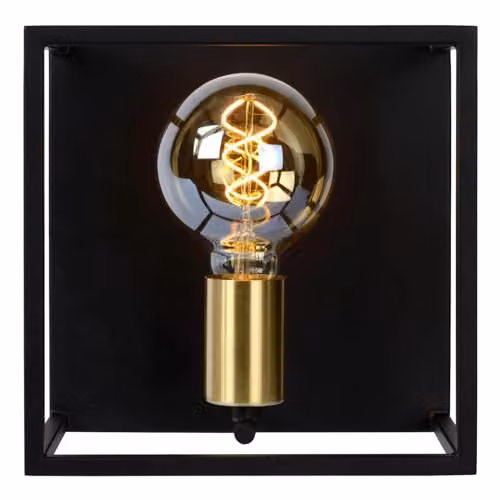 Lucide Ruben Black Metal Wall Light with Transparent Glass Shade and E27 Socket – 4