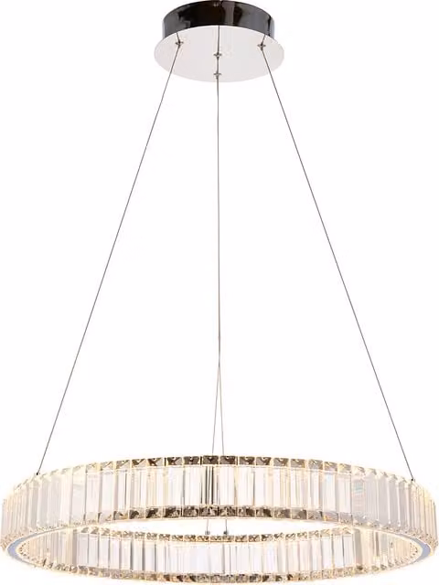 Perch & Parrow Lydia Ring Pendant Light with Transparent Crystal Glass in Gold or Chrome