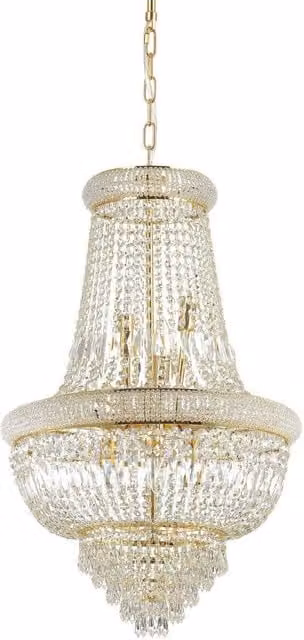 Ideal Lux Dubai Light Pendant Light in Brass and Crystal with E14 Socket