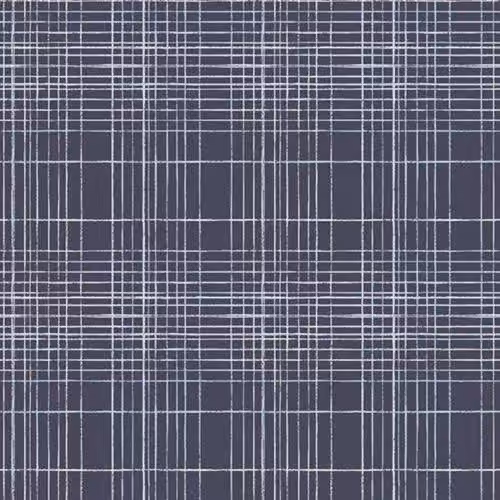 Galerie Deauville 2 Linear Grid Geometric Abstract Wallpaper in White and Navy Blue