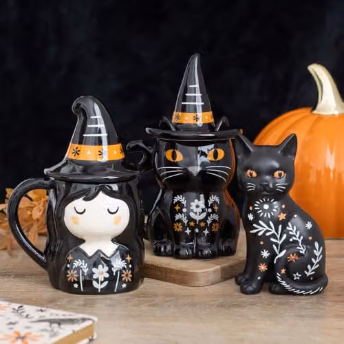 Something Different Wholesale Black Ceramic Hanging Cat Ornament for Halloween and Autumn Decor – 4