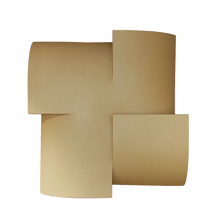 Dome Deco ALTUS Modern Organic Metal Wall Artwork in Beige and Gold