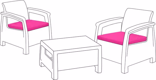 Keter Pink Outdoor Rattan Chair Cushion Set, 2 Polyester Seat Pads