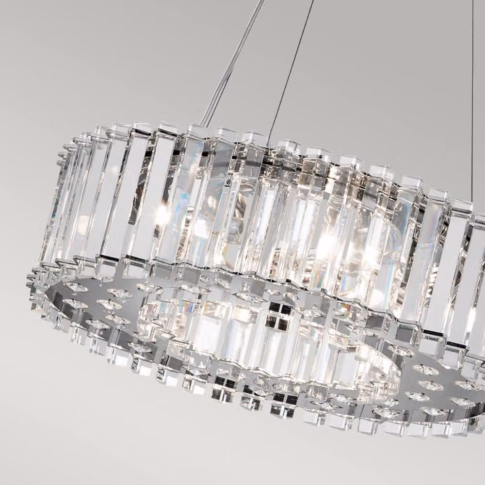 Netlighting Crystal Skye 6 Light Chrome Ceiling Pendant with Crystals and G9 Base – 3