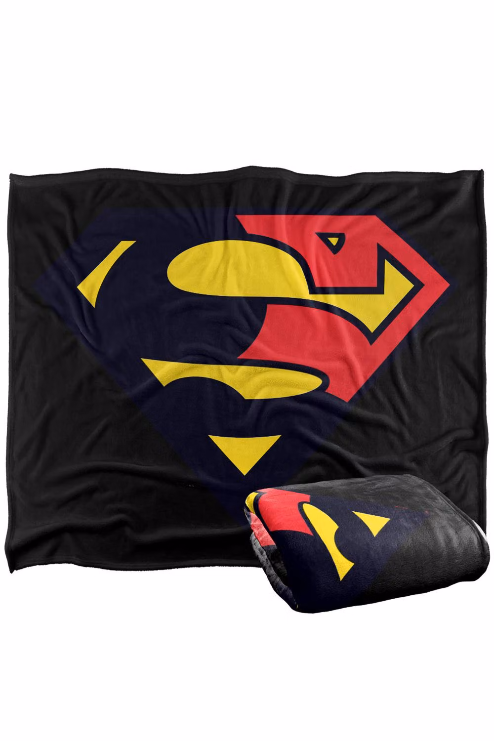 Warner Bros. Superman Shield 1993 Super Soft Fleece Throw Blanket, Black and Red, W: 152 cm, D: 127 cm – 6