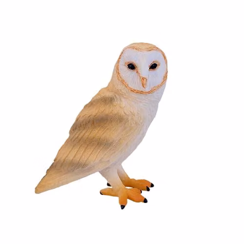 MOJO Barn Owl Collectable Bird Figure, White and Multicolour Farmland Animal Collection Toy