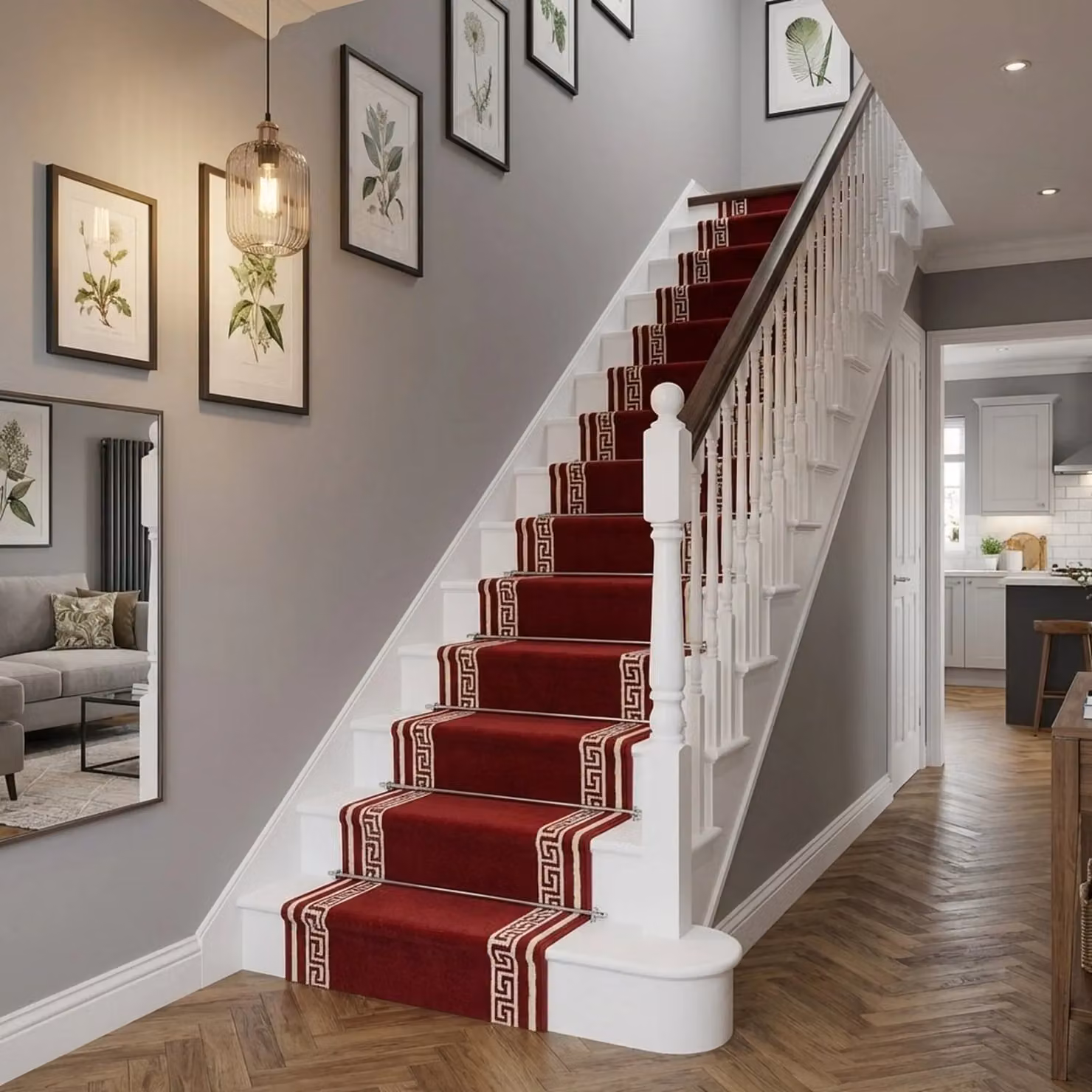 runrug Soft and Durable Stair Runner Carpet in Red, W: 80 cm x L: 510 cm – 8