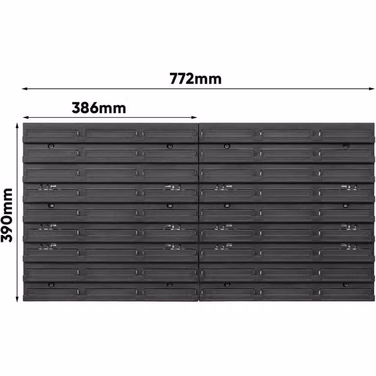 Havendro Wall Mounted Multicolour and Black Tool Peg Board W: 77.2 cm, H: 39.0 cm