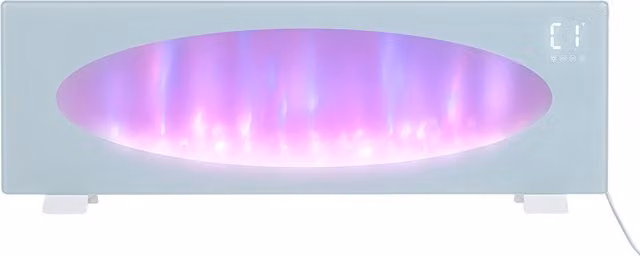 Living Star White Glass Freestanding and Wall Mounted Electric Fireplace