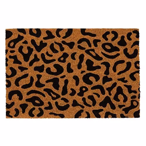 Nicola Spring Leopard Coir Door Mat, Multicolour, W: 60 cm, D: 40 cm – 1