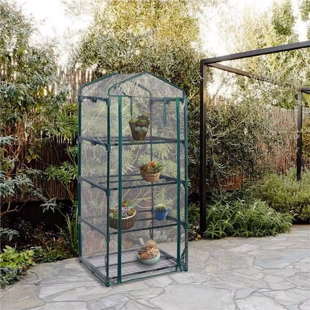 Nordara 4 Tier Steel Greenhouse with Transparent Shelving for Outdoor Garden Planting – 3